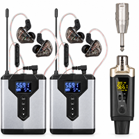 Système IEM sans fil UHF double canal avec moniteurs intra-auriculaires et récepteur bodypack pour musiciens, chanteurs, scène, église et utilisation en studio