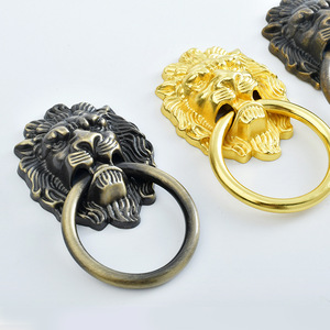 Lion Head <strong>Door</strong> Knocker Zinc Alloy Antique Pull Ring Handle Vintage Decor Hardware for Wooden Gate Cabinet Drawer Furniture Multi - Product Image 4
