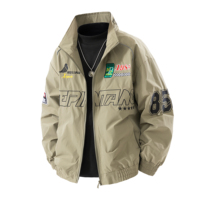 Blouson bomber de style streetwear avec logo personnalisé, imprimé, pour moto, sport, course, varsity