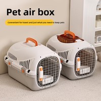 Caisse de transport pour animaux de compagnie, en plastique respirant, portable, pour extérieur, pour chat et chien