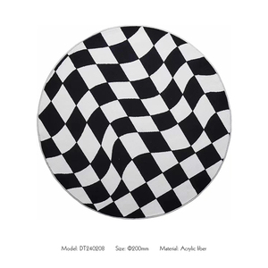 Noir <span class=keywords><strong>blanc</strong></span> acrylique à carreaux <span class=keywords><strong>tapis</strong></span> <span class=keywords><strong>rond</strong></span> antidérapant cuisine <span class=keywords><strong>bain</strong></span> <span class=keywords><strong>tapis</strong></span> moderne salon <span class=keywords><strong>tapis</strong></span> pour hôtel Villa hospitalité - Product Image 2
