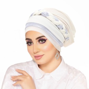 Turbante Musulmán Nuevo al por Mayor, Gorro Hijab con Nudo Trenzado Brillante para Mujer, Gorros para el Cabello de Mujer de Talla Grande a la Moda - Product Image 6