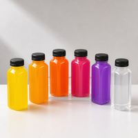 Bouteille carrée en PET transparent vide à prix d'usine, avec bouchon de 38 mm, pour jus de fruits frais, conteneur d'emballage alimentaire en gros