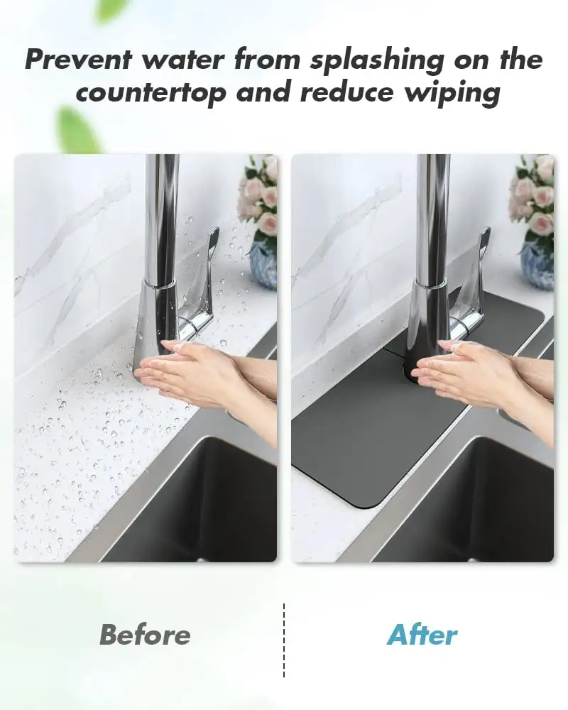 Super Fast Drying Soft Diatomite Sink Water Splash Guard Kitchen Faucet Absorbent Mat