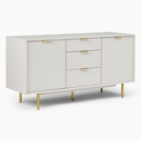 Accueil Meubles de salon Buffet de rangement moderne en bois naturel à 3 tiroirs Buffet armoire