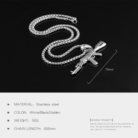 Collier pendentif pistolet à AK-47 en acier inoxydable de style hip-hop chaîne à maillons plaquée or 24 pouces cadeau de mariage à la mode pour femmes et hommes