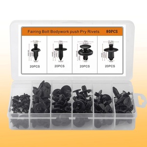 80Pcs Carénage Voiture <span class=keywords><strong>Carrosserie</strong></span> Boulon Push Pry Rivets Pin Clip Retenue Attache Nylon - Product Image 3
