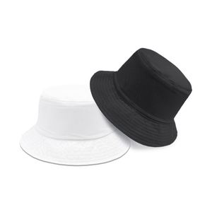 Unisex Solid Cotton Bucket Hat Caps Wholesale Custom Embroidery Logo Outdoor <b>Sunscreen</b> Flat Top for Kids and Fishermen - Product Image 3