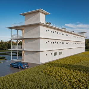 Vente d'usine Panneau sandwich conteneur modulaire à 2 étages Terrasses isolées insonorisées Maisons préfabriquées portables pour l'école - Product Image 4