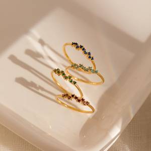 Venta directa de fábrica superventas de alta calidad. 925 plateado con oro y conjunto con circonita. Anillo de compromiso para mujer. - Product Image 1