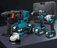 Meilleur Kit d'Outils Combinés 4-en-1 Sans Fil 18V 20V 21V avec Batterie au Lithium, Perceuse Électrique, Clé Électrique, Moteur Sans Balais, OEM, 1 Ensemble, Garantie 1 An
