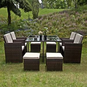 Space Saving Wicker <strong>Cube</strong> Dining <strong>Table</strong> <strong>and</strong> <strong>Chair</strong> Rattan Patio <strong>Garden</strong> Furniture Set Outdoor Outdoor <strong>Garden</strong> Furniture Sets - Product Image 3