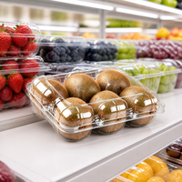 Boîte à fruits jetable transparente en PET pour kiwi, pomme, figue, produits frais, supermarché, épicerie, vente au détail, traiteur, vente en gros, OEM