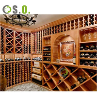 Présentoir à vin de style antique présentoir à vin verrouillable en bois cave à vin pour restaurant