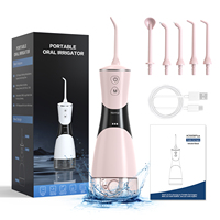 Irrigateur buccal avec écran LCD, nettoyeur de dents avec 6 embouts, 5 modes, hydropulseur portable