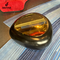 Conception personnalisée de qualité supérieure Dessus de table en métal de luxe multifonctionnel Table basse centrale à base de fibre de verre noire