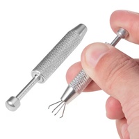 Kit de Joyería para Piercings de 2 Piezas, Incluye 1 Anillo de Nariz de Acero Inoxidable con Forma de Herradura y Doble Zirconia Sintética, 1 Herramienta para Agarrar Joyas