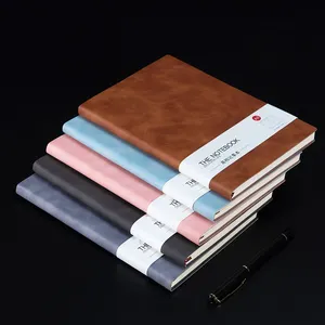 Yuhe impression bureau peau de mouton écorce PU cuir surface logo personnalisé couverture souple étudiant simple journal A5 cahier avec veste