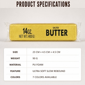 Jouets anti-stress personnalisés en mousse PU souple à rebond lent, en forme de bâton de beurre géant, pour bureau, cadeau, vente en gros - Product Image 4