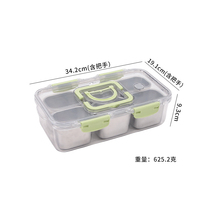 Boîte alimentaire portable grande capacité en acier inoxydable 304 avec poignée pour pique-nique en extérieur, boîte de rangement pour aliments de pique-nique