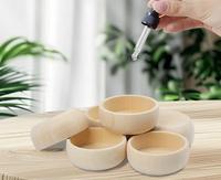 Petit bol en bois massif sculpté écologique pour le bricolage – Mini bol rond en bois brut – Cadeaux d'affaires