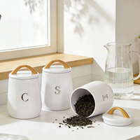 Ensemble de boîtes de rangement en métal pour cuisine moderne, personnalisées, pour thé, café, sucre