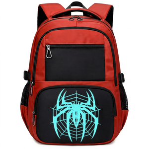 Spider-Man Inspired Modern Geometric Print <b>Backpack</b>-30-40L Polyester Lightweight Eco-Friendly Daily Travel Bag Adjustable <b>Strap</b> - Product Image 1