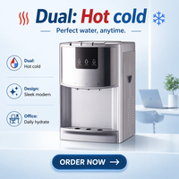 Distributeur d'eau électronique de comptoir avec refroidissement rapide, machine à eau chaude et froide