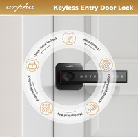 Serrure de porte intelligente Arpha D228 avec empreinte digitale, anti-espionnage, mot de passe, poignée à bouton, application Tuya, entrée sans clé, serrure de porte numérique