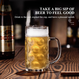 Verres à <span class=keywords><strong>bière</strong></span> modernes Vasos <span class=keywords><strong>1L</strong></span>, style allemand épaissi avec motif gaufré, personnalisables pour bar et hommes - Product Image 4