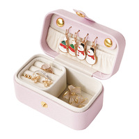 Boîte de rangement portable en cuir pour bijoux, étui de voyage à fermeture éclair, organisateur de bagues et de boucles d'oreilles avec compartiments pour les voyages quotidiens