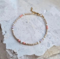 Pulsera Delicada con Cuentas de Piedras Preciosas Facetadas de 4mm, Estilo Vintage, para Mujer, Piedra Natural Ajustable, Cristal Curativo, Aniversario