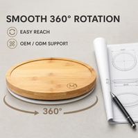 Plateau tournant en bois Lazy Susan à 360 degrés, base rotative de style moderne, multifonction, à un seul niveau, pour la cuisine et le rangement à domicile