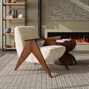 Chaise de canapé simple minimaliste espagnol moyen ancien nostalgique en bois massif Style moderne italien <span class=keywords><strong>salon</strong></span> chaise de loisirs - Product Image 3