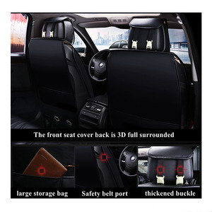 Ensemble de housses de siège de voiture avant et arrière en matériau PU durable - Product Image 4