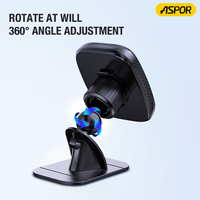 Support de voiture ASPOR A530 avec support de téléphone à une main avec rotation à 360 degrés et support en plastique + silicone