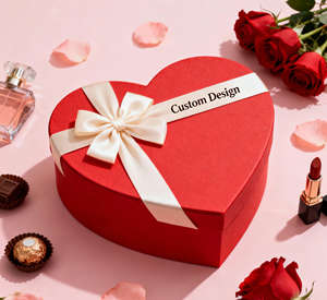 Подарочная коробка в форме красного сердца из перерабатываемого картона для женщин – романтический подарок на День святого Валентина или День рождения, полноцветная печать, хит продаж - Product Image 4