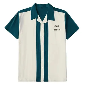 Chemise d'été Homme Casual Vintage Short Sleeve Cotton Bowling Retro Rock Shirt on Demand Blank Tshirt Blank T-shirt Print