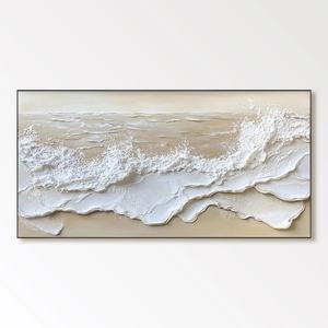 Grande Peinture à l'Huile Abstraite Moderne Personnalisée Horizontale sur Toile Encadrée pour la Maison et la Galerie - Product Image 1