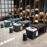 Lit de lavage professionnel moderne avec massage thaïlandais et hydrothérapie, en cuir PU et structure en bois, pour hôtels et salons de beauté