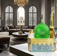 Horloge intelligente islamique avec haut-parleur Coran, connexion Bluetooth, tableau des heures de prière musulmane, montre compacte classique pour salon et cuisine