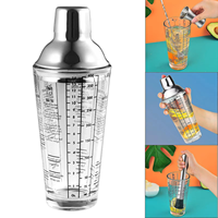 Ensemble de shakers à cocktails en verre professionnel personnalisé, kit de barware texturé avec support rond en bois, outils de barman pour la décoration de bar à domicile