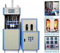 Machine de soufflage de bouteilles PET semi-automatique HZ 880 Mitsubishi pour cylindres rotatifs, 2 cavités, 1000-1200 BPH, haute productivité, plastique PP