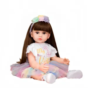 22インチ55cmフルビニールかわいい生まれ変わった赤ちゃん人形ODM & OEM高品質シリコン生まれ変わった赤ちゃん人形