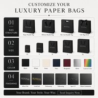 Sac en carton de luxe personnalisé, noir, matériaux recyclés, impression offset, emballage pour cadeaux, vente au détail et emballage de marque HONPAK