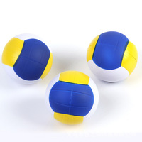 Ballon de sport en PU de 6,3 cm, anti-stress souple, jouet à presser, vente en gros, balles anti-stress souples en forme de ballon de volley, jouets promotionnels