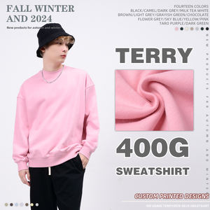 Sudadera de Cuello Redondo de Algodón y Poliéster de Alta Calidad con Logotipo Personalizado, 400 Gramos, Peso Pesado, Sudadera Lisa Unisex, Sudadera Holgada ODM - Product Image 4