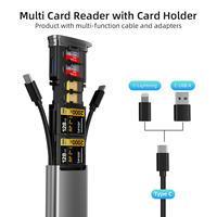 Adaptador de lector de tarjetas SD/TF 3,0 multifuncional 13 en 1, almacenamiento OTG externo para iPhone tipo C, lector de tarjetas para teléfonos inteligentes, escritor