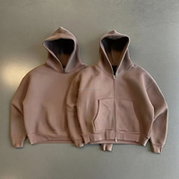 Özel Premium pamuk fransız Terry Hoodie yüksek kalite ağır düz svetşört Unisex boy baskısız kapşonlu üst erkekler