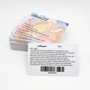 Custom Plastic Beauty Salon Loyalty GIFT card with barcode